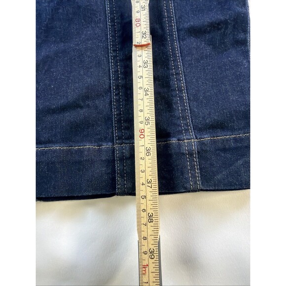 White House Black Market Denim Shirt Dress Size 00 Blue Long Sleeve Belted - Picture 9 of 9